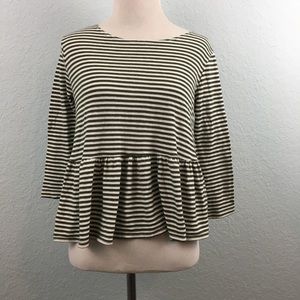 We The Free Striped Peplum Cropped T-Shirt  XS